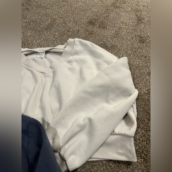 Navy and Cream cropped Sweatshirts - Picture 7 of 10